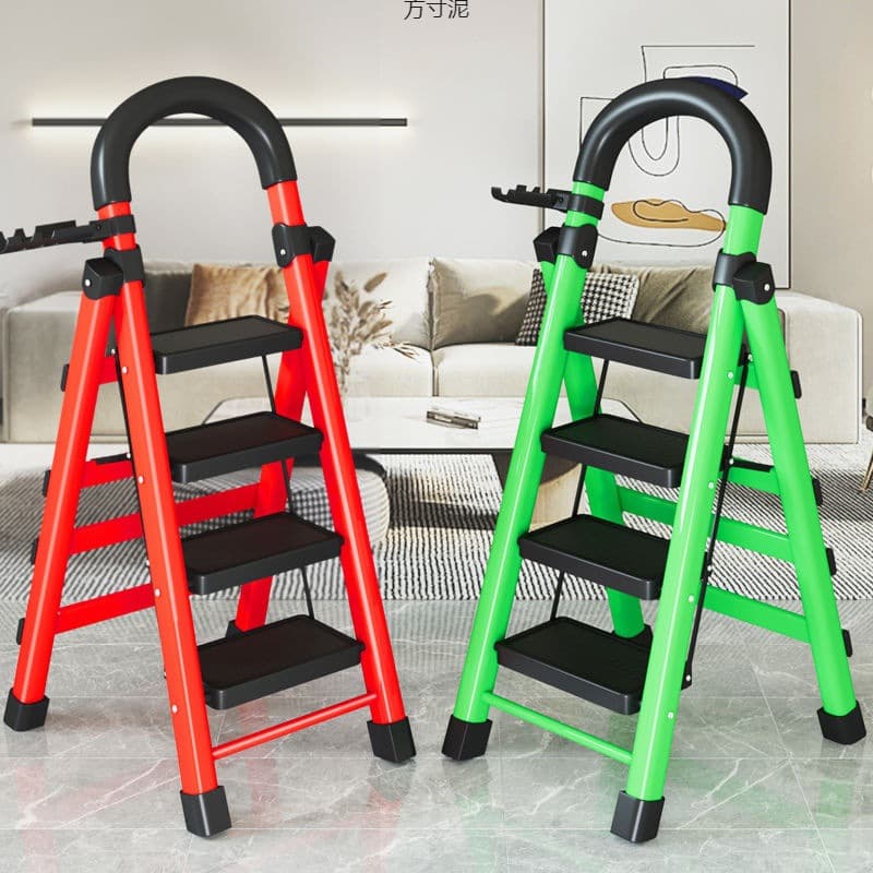 Household Folding Telescopic Ladder, Multi-Function Lift Staircase, Thickened Indoor A-Frame Step Ladder, 4-5 Step Foot Ladder