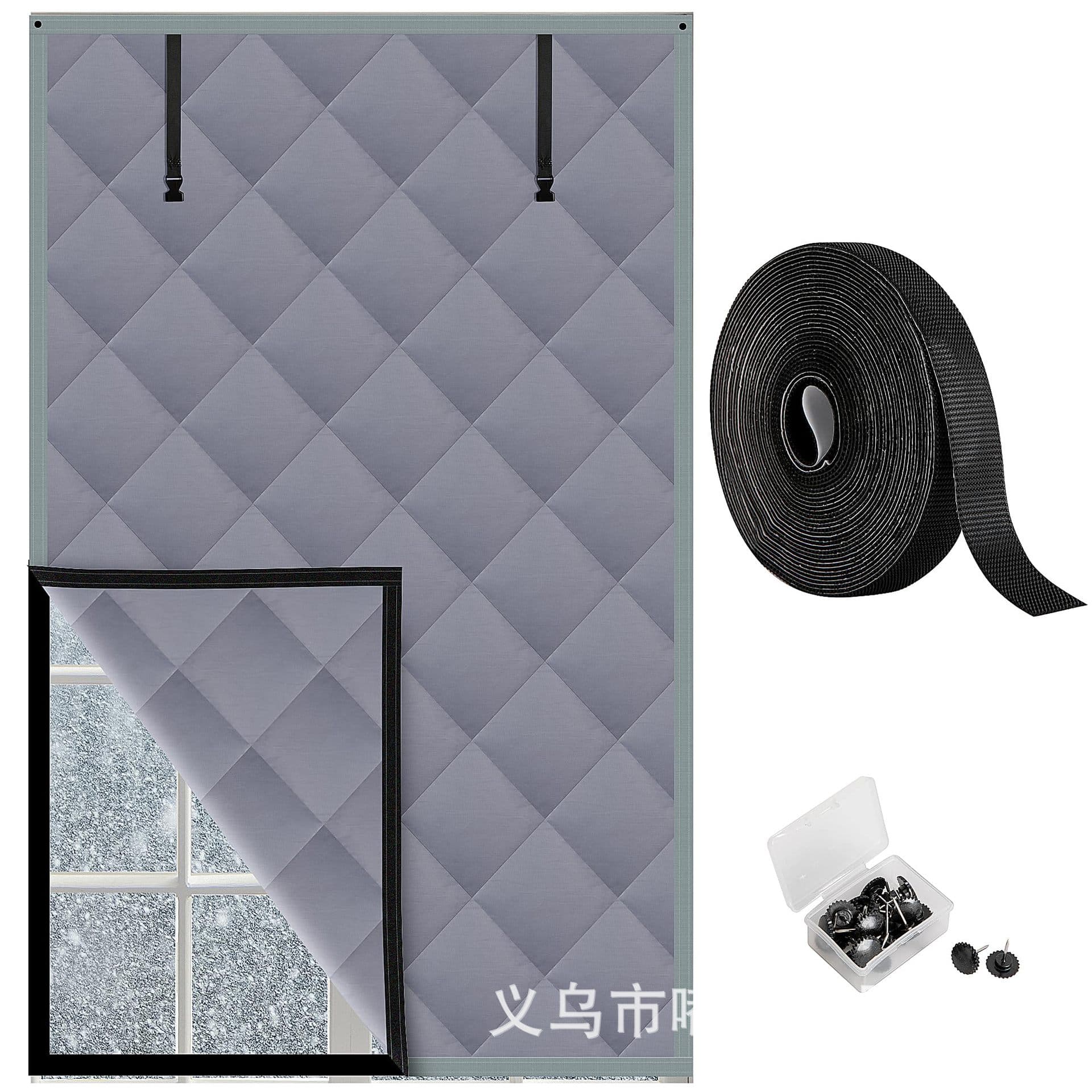 Factory direct Amazon hot-sale winter cold-proof insulation summer heat insulation window covers, roll-up curtains with Velcro