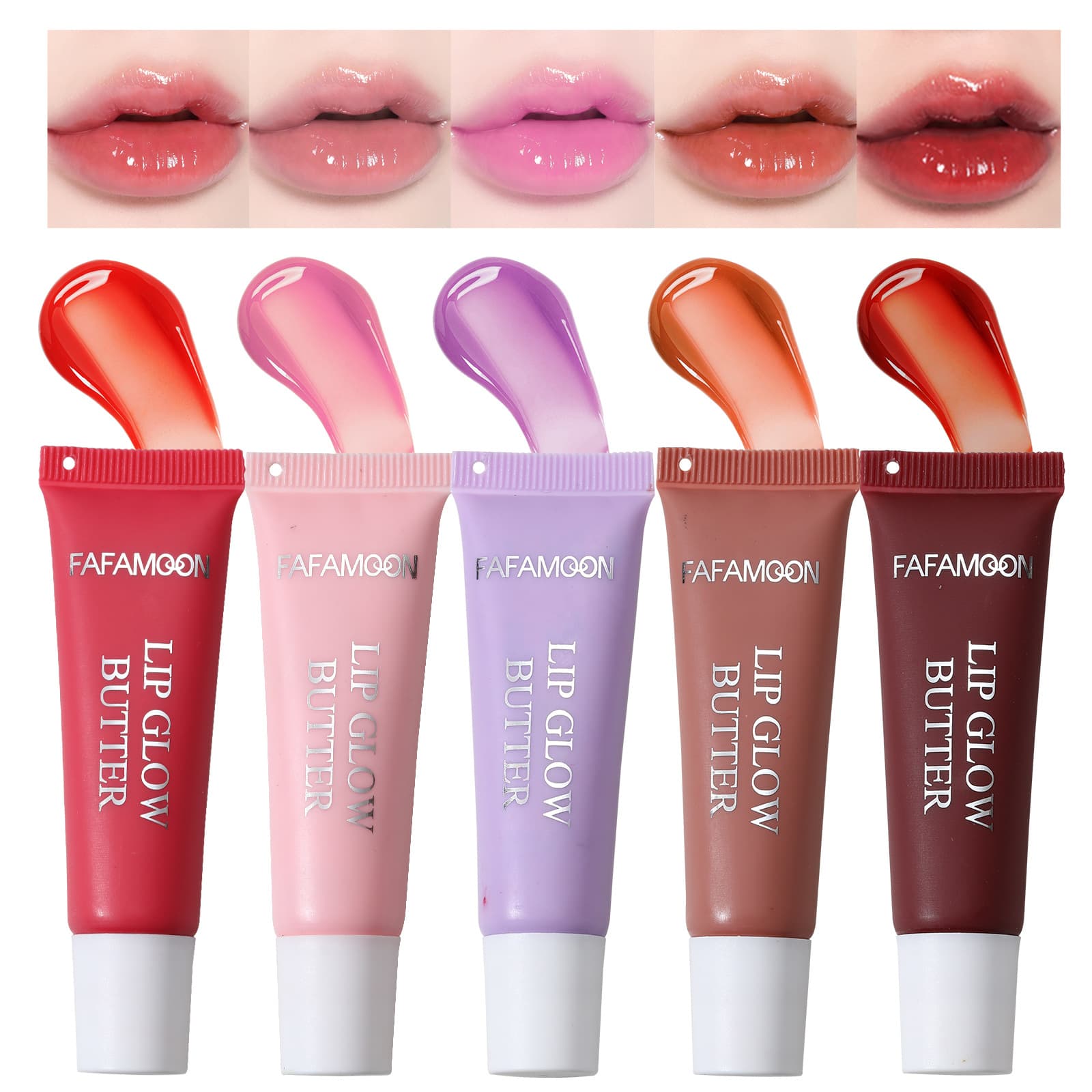 Cross-border Plumping Lip Gloss FAFAMOON 5-Color Moisturizing Nourishing Lip Gloss Hydrating Lip Gloss Lip Gloss Lip Color