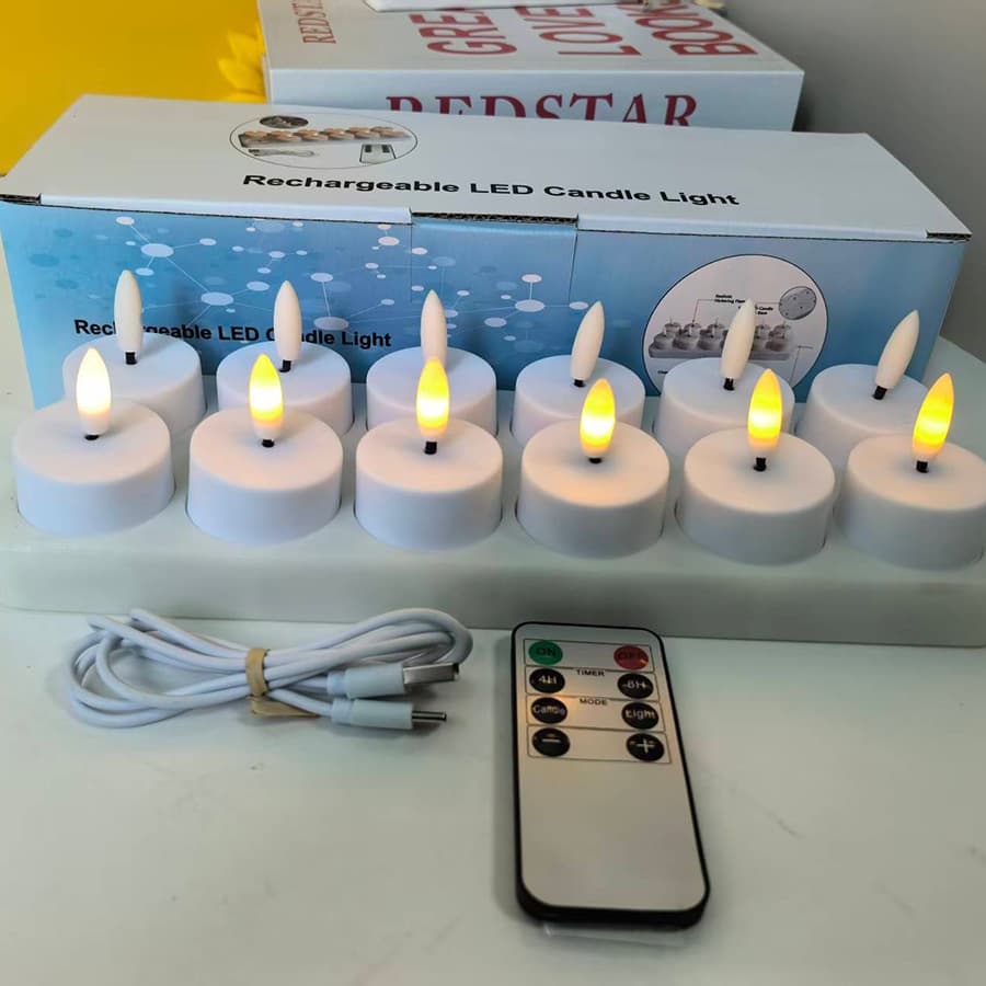 Charging 4/6/8/12-Seat Remote Control LED Simulated Electronic Candle Light for Proposal, Confession, Romantic Bar Atmosphere Lighting
