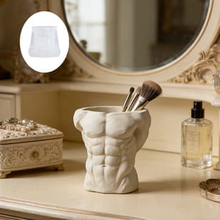 Yindian Abs Man Aromatherapy Plaster Cup Mold DIY Resin Storage Cup Flower Pot Ornament Silicone Mold