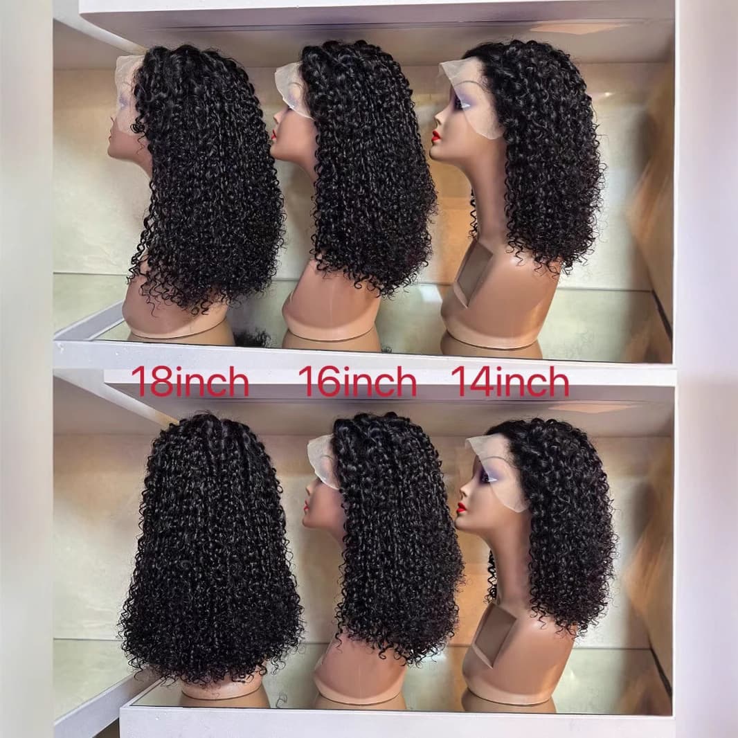 12A 13x4 Lace Frontal Wig Pixie Curly High Density 100% Human Hair Natural Skin Tone Suitable for round Faces Full Hand Weave