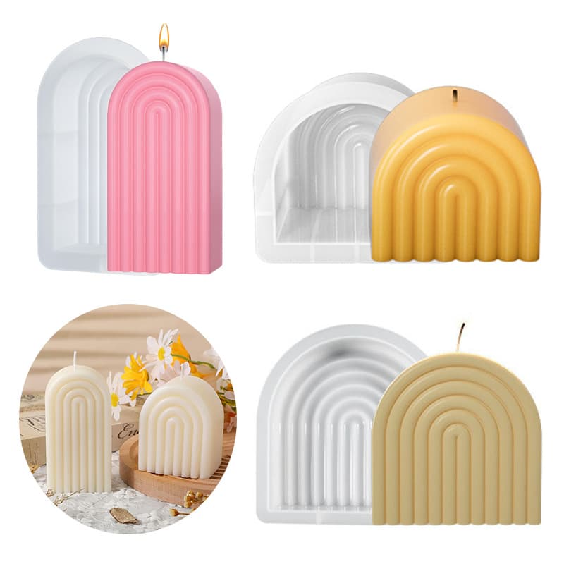 Arch scented candle mold diy arch striped resin table plaster diffusion stone mold car ornaments wholesale