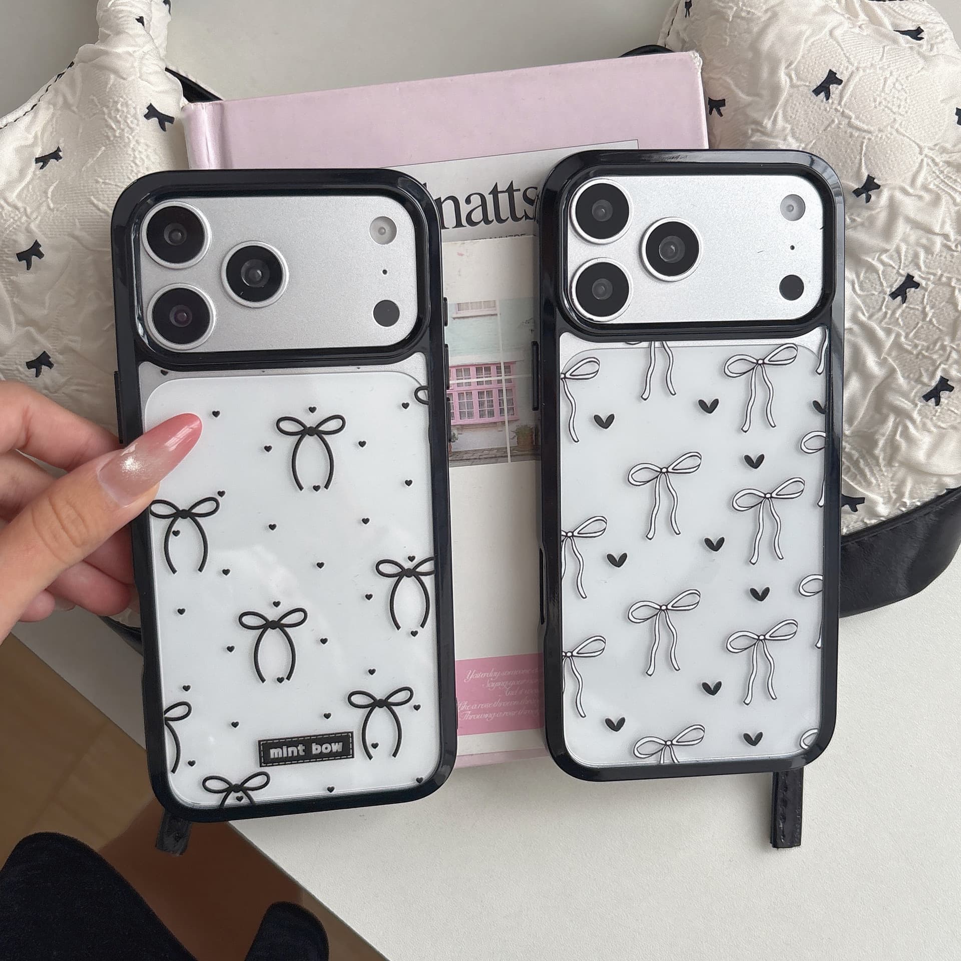 Love Bow Apple 16 Plus Phone Case iPhone 17 Pro Hard Shell 14/13/12/11 Shockproof 15