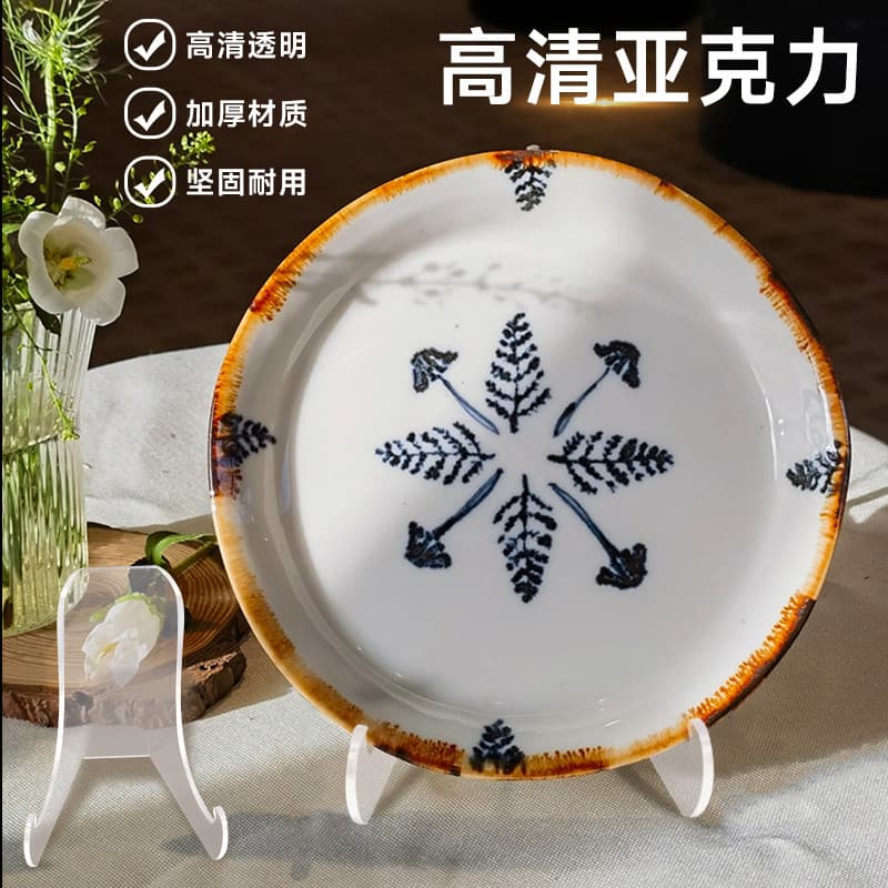 Cross-border transparent acrylic plate rack high-end tea cake display stand desktop mobile phone holder desktop photo frame wholesale