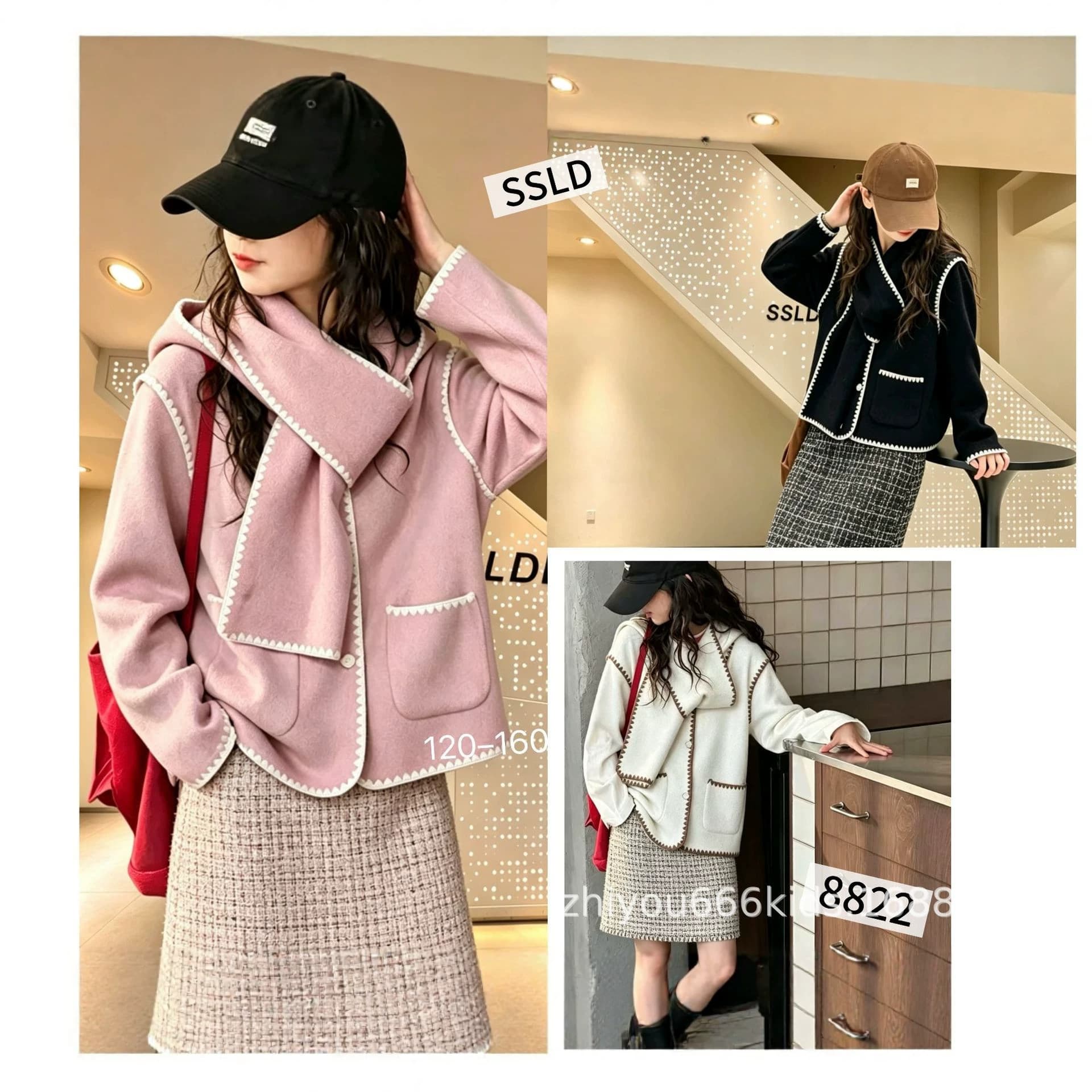 Girls' Fashion Set Sizes 120-160, 2026 Late Autumn Korean Style Lace Two-Piece Set SSLD8822