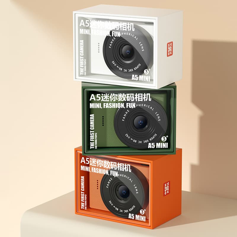 A5mini New Multi-Function Student Camera Dual Front and Rear Lenses Retro Mini Portable Digital Camera Pocket Camera