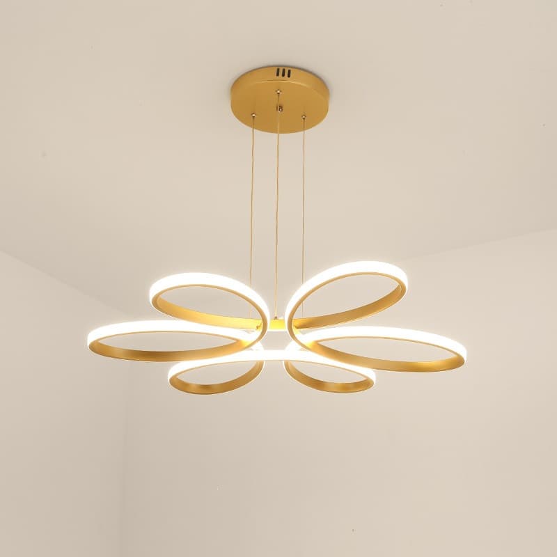 Nordic living room lamp simple modern creative personality light luxury designer flower warm dining room bedroom led chandelier