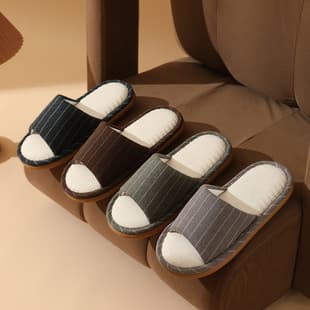 New Breathable Anti-Odor Linen Slippers for Men and Women, Spring/Autumn Home Couple Quiet Non-Slip Slippers, Women's Style