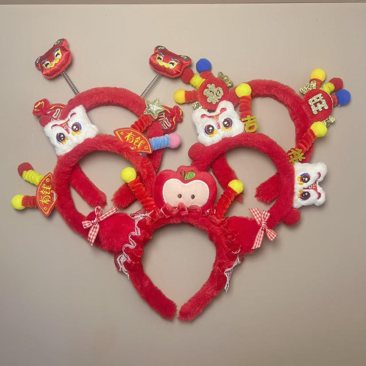 2025 New Year Hair Accessories, Glowing Headband for New Year's Eve Party, Red Girl's Headband, Chinese Hanfu Style