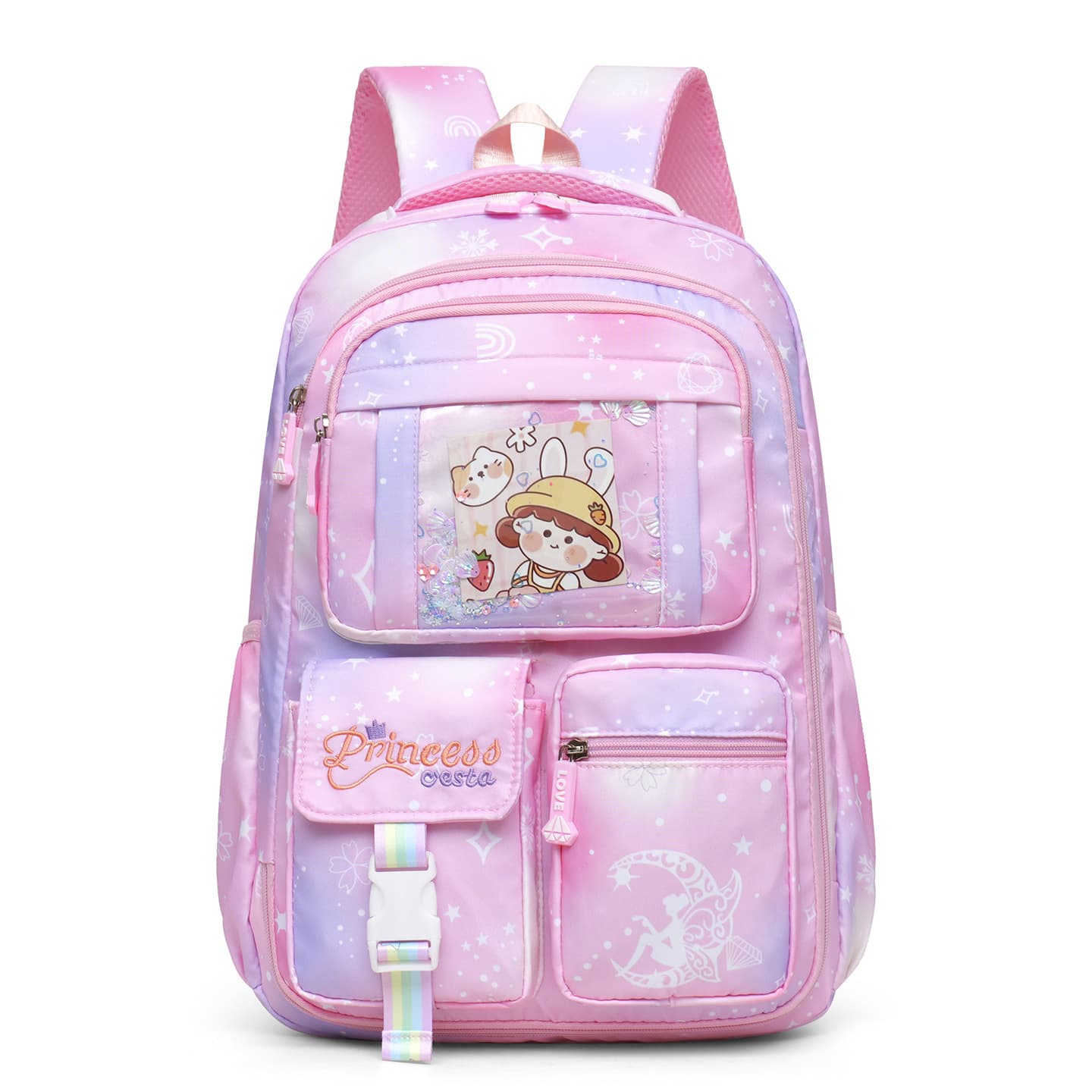 Primary School Students' Schoolbags for Grades 1-3-6, Large-Capacity Children's Schoolbags, High-Quality Refrigerator-Style Opening Schoolbags