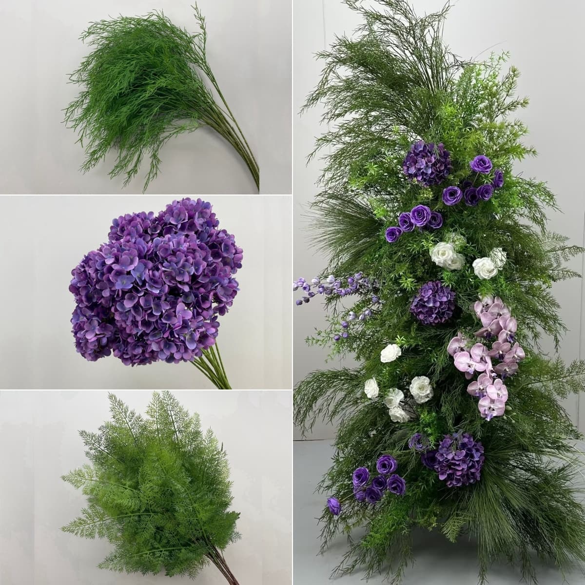 Forest-Themed Background Wedding Decorations, Engagement Flower Arch, Window Display Setup, Popular Photo Spot, Asparagus Grass Flower Column
