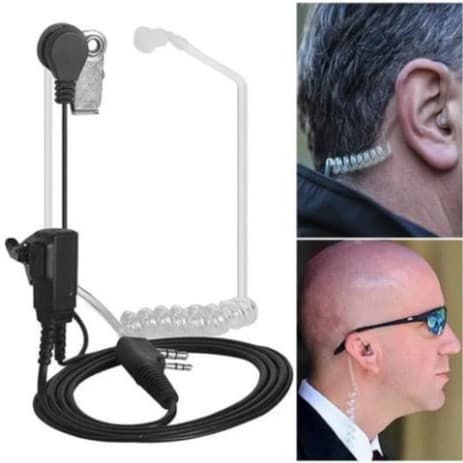 Tactical 2-Pin PTT MIC Headset with Covert Acoustic Tube Earpiece for TYT Baofeng UV-5R