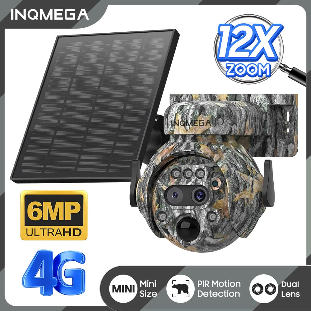 New Cross-Border 4G Solar Camera 6MP HD Full Color 12x Zoom Outdoor Surveillance
