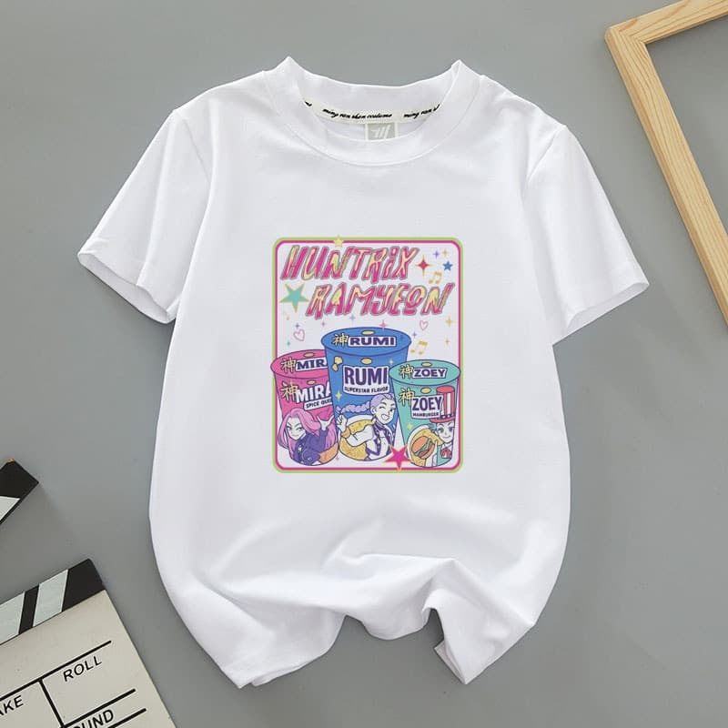 New Korean Style Short Sleeve T-Shirt for Men and Women, Mom and Dad, Hunter Witch HUNTRX Family Matching Outfit