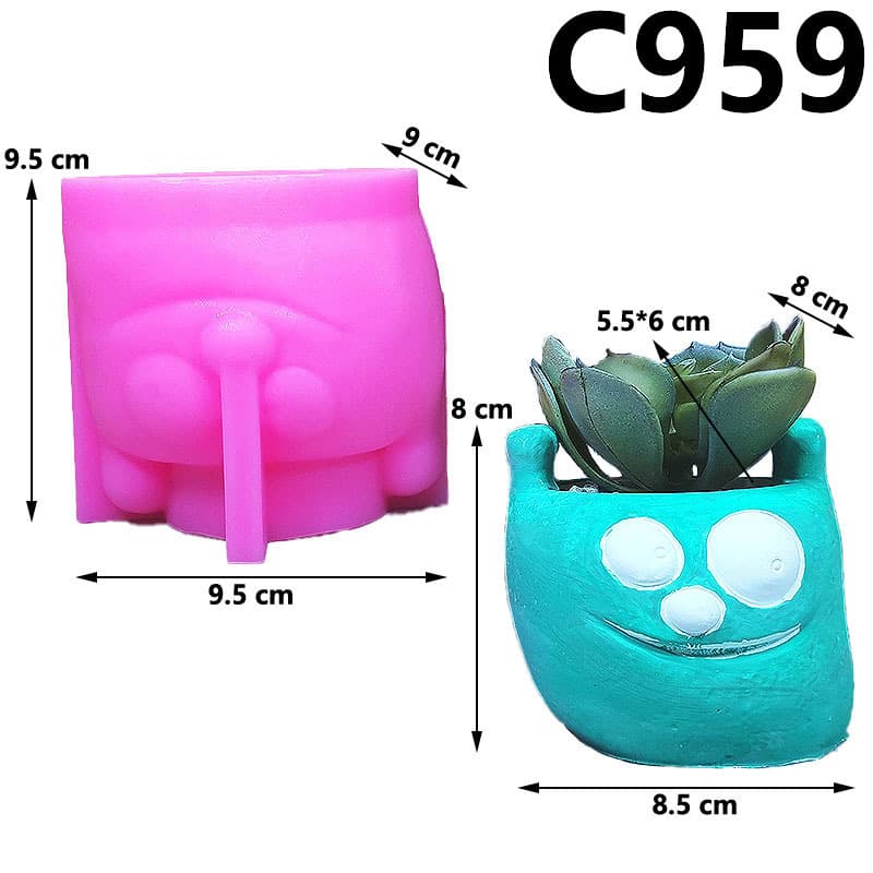 Uniquely Shaped Flower Pot Silicone Mold for Plaster Concrete Resin DIY Succulent Planters C959-961