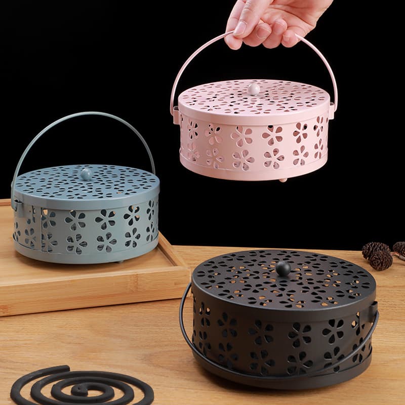 Mosquito Coil Tray Holder with Lid Safety Support Stand Incense Tray Outdoor Camping Mosquito Coil Burner Placement Home