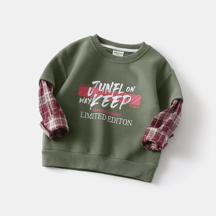 2026 New Boys' Sweatshirt Fashionable Stylish Children's Two-Piece Korean Style Sweatshirt Baby Spring and Autumn Top Trendy Wholesale