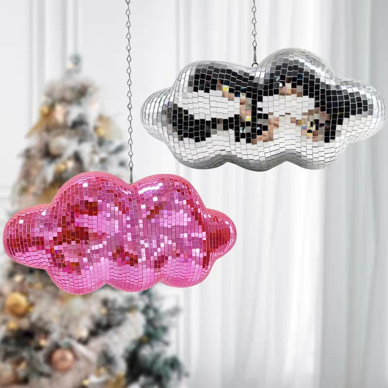 Hanging Disco Cloud Home Decoration Cross-border Disco Clouds Reflective Mirror White Cloud Hanging Ornament