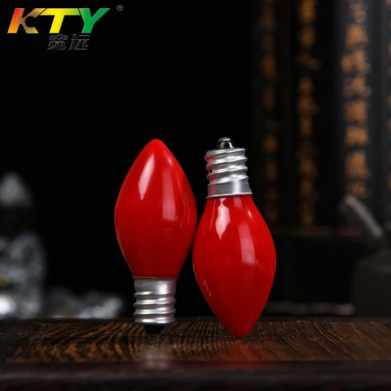 New C7E12 Red Candle Lamp, God of Wealth Offering Altar, Everlasting Lamp, Guanyin Buddha Lotus Lamp, God Altar, Grandfather Lamp Wholesale