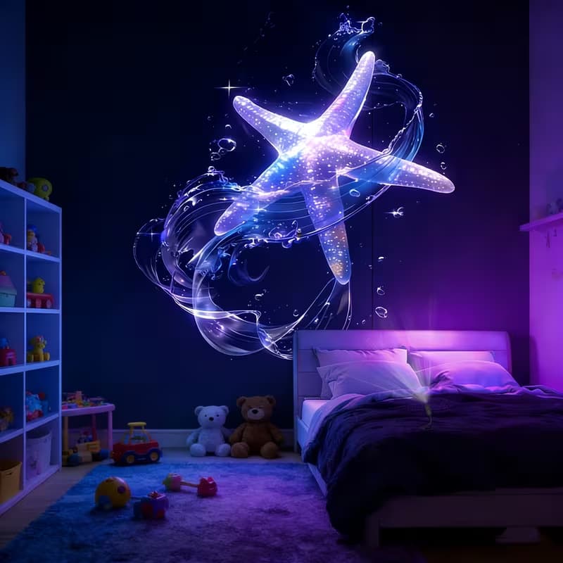 Cross-border Hot-selling Starry Sky Lamp Moon Lamp Bedroom Creative LED Night Light Logo Projection Lamp Internet-famous Background Light
