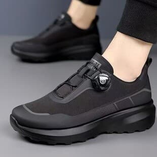 Men's Four-Season Comfort Thick Sole Twist Button Sneakers Urban Outdoor Casual Hiking Shoes