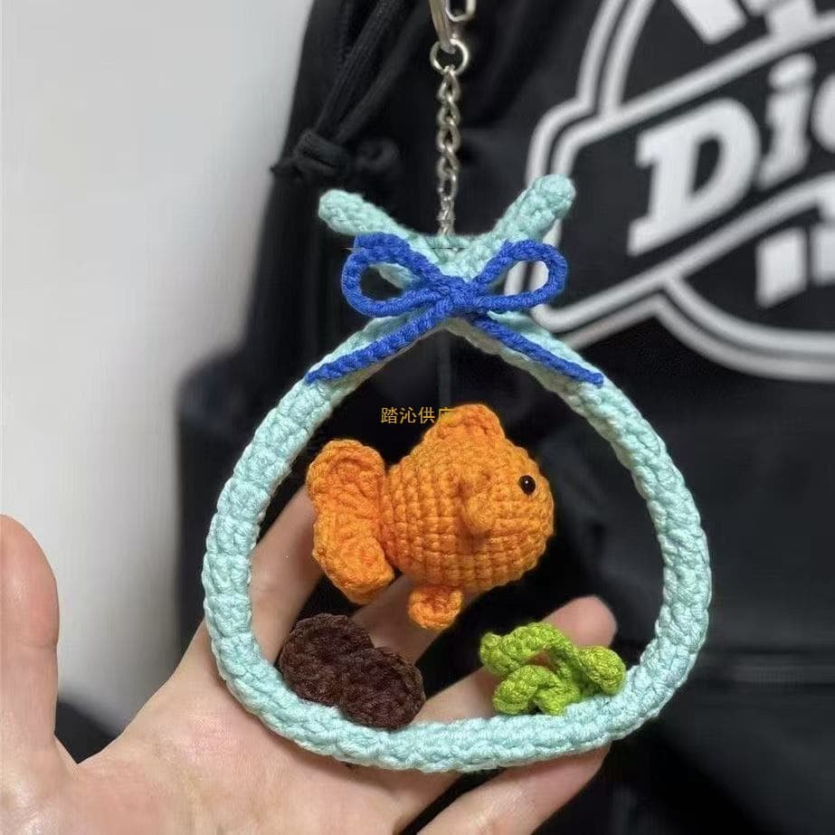 A Bag of Small Yarn Crochet DIY Material Crochet Hook Bag Small Handmade Bag Pendant Car Hanging Decoration
