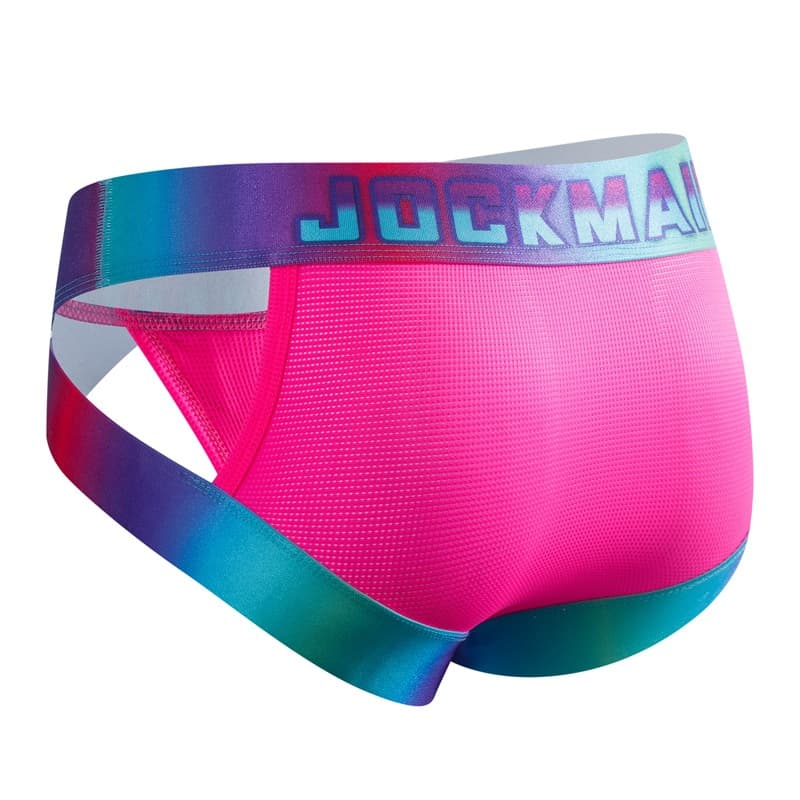 Ice Silk Men's Underwear Cool Sensation Sports Fitness Briefs Breathable Mesh Butt Lifting Low Waist Knitted Nylon Briefs