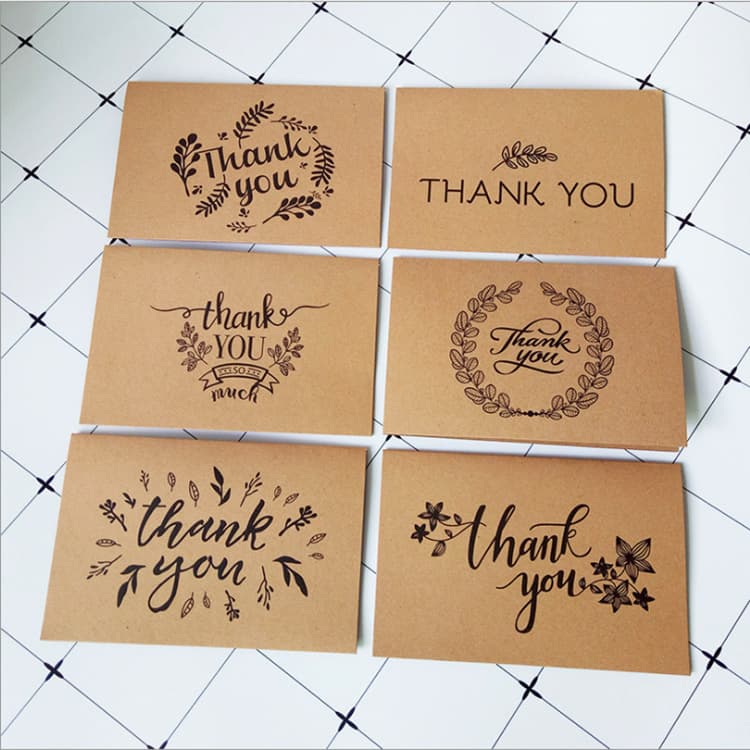 Retro Kraft Paper Thank You Card Customization, Creative and Fresh Thank You Card Business Gift Card Wholesale