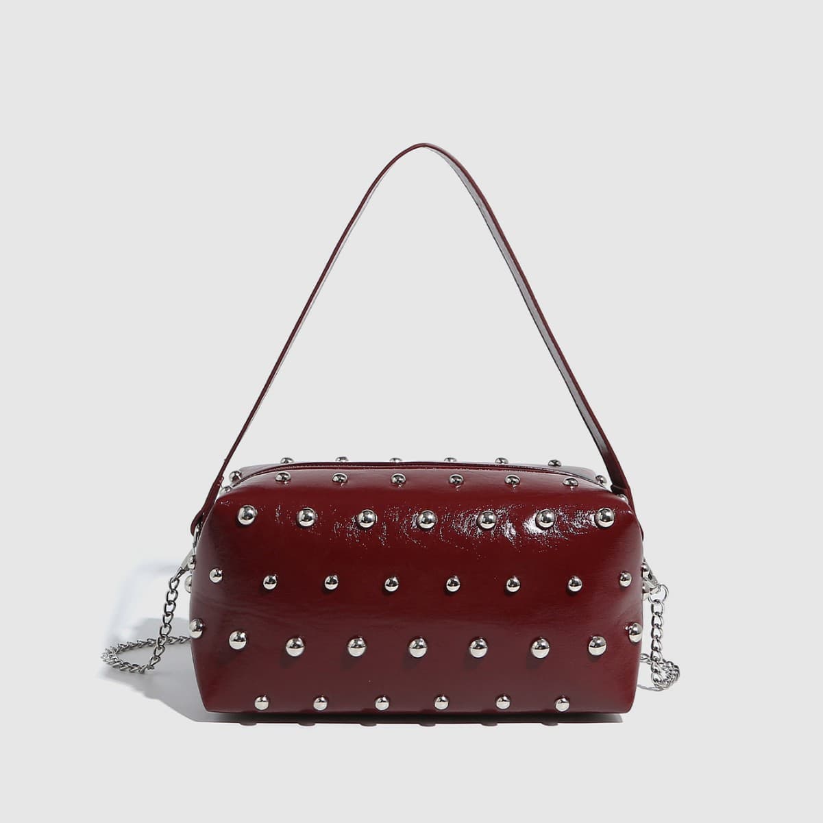 Cross-border 2025 new style mushroom nail handbag chain shoulder crossbody bag tote bag bowling women's bag large capacity