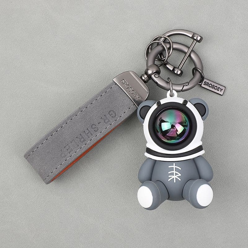 Astronaut Colorful Bear Keychain Trendy Fashion Cartoon Cute Car Keychain Couple Accessories Bag Pendant