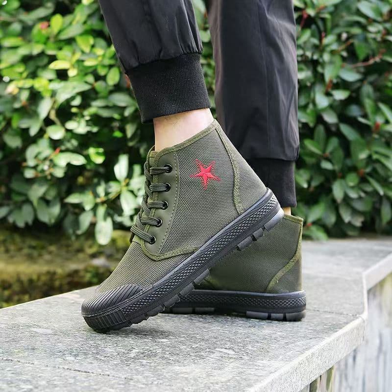 Wholesale Liberation Shoes Training Camouflage Shoes Work Site Labor Protection Shoes Anti-Slip Comfortable Canvas Shoes Factory Direct