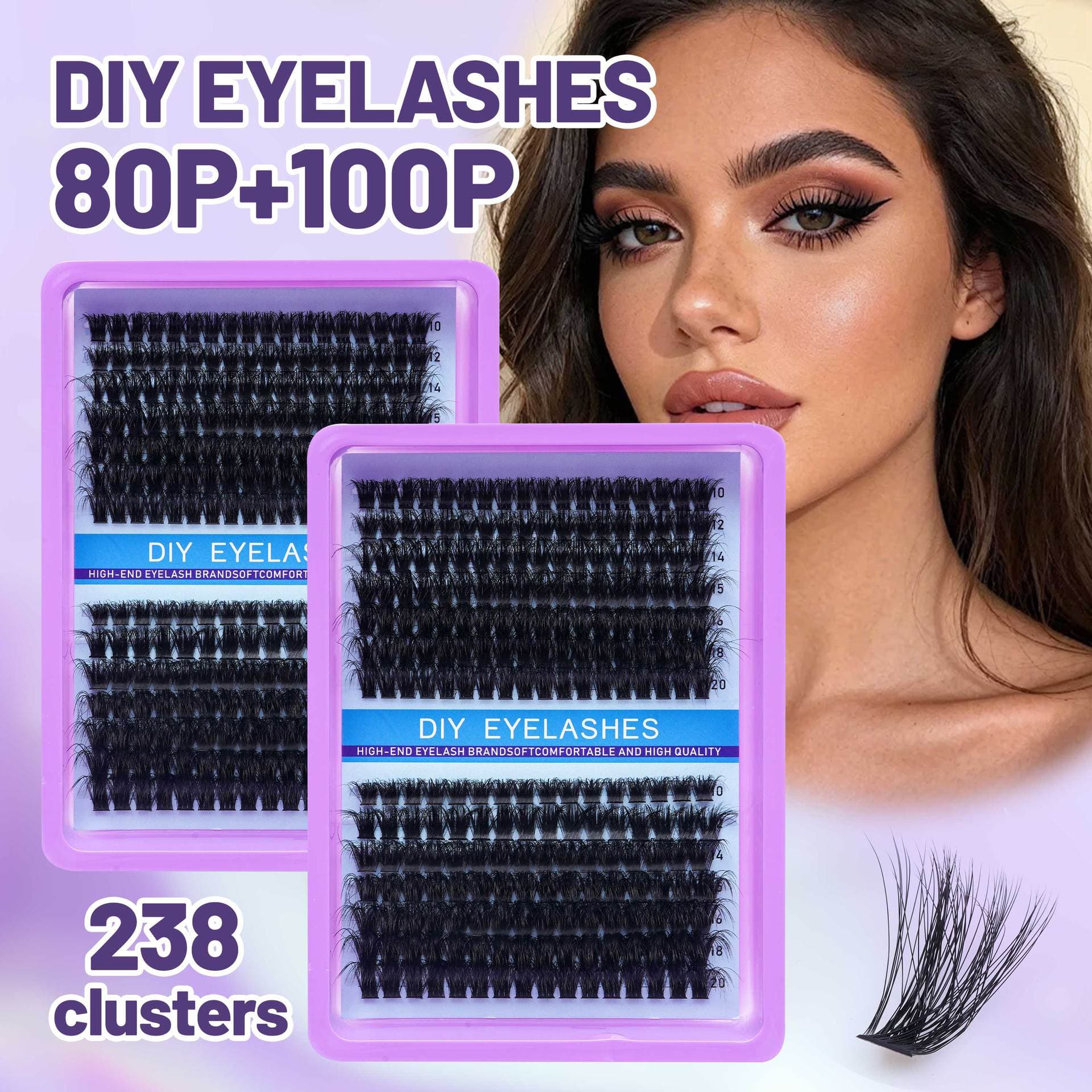Cross-Border European and American DIY Lashes False Eyelashes Thick and Voluminous Segmented Natural Set