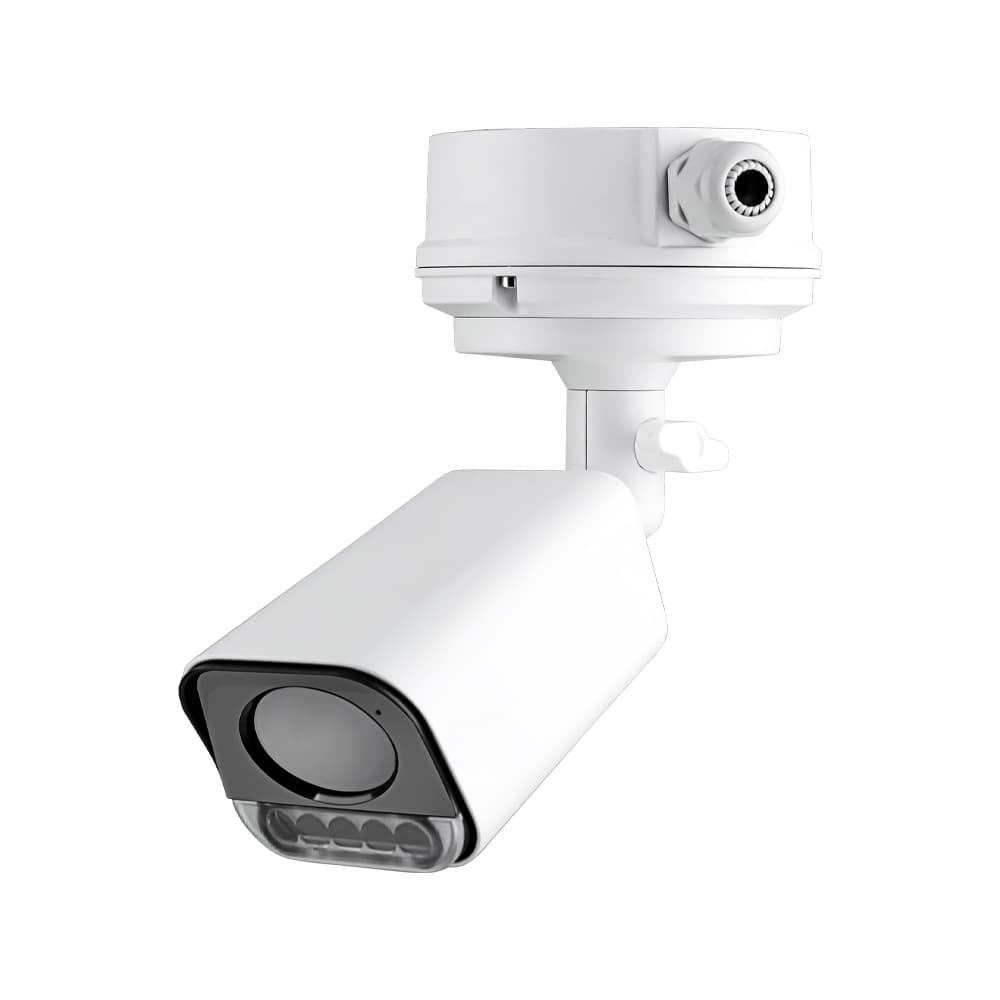 New bullet camera housing surveillance accessory, die-cast camera cover supporting card insertion with base and cable management box.