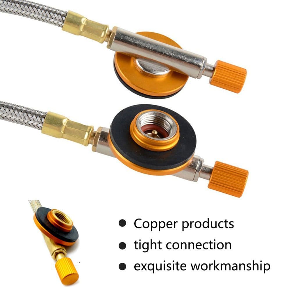 Outdoor Camping Stove Head Gas Burner Flat Gas Canister Torch Conversion to Cartridge Stove Inflatable Gas Can Valve Conversion Valve Modification