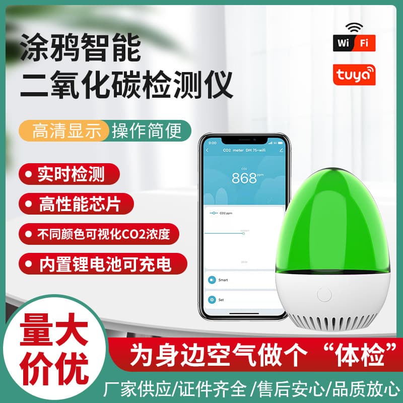 Dingmeng New Arrival Carbon Dioxide Detector CO2 Gas Analyzer Mini Egg-shaped Export Foreign Trade Exclusive