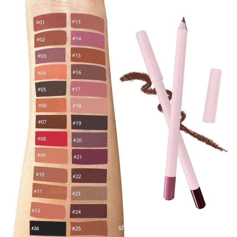 New 26-Color Matte Lip Liner Dark Brown Smooth Easy-to-Apply Pink Pencil Lipstick Pen LIP LINER