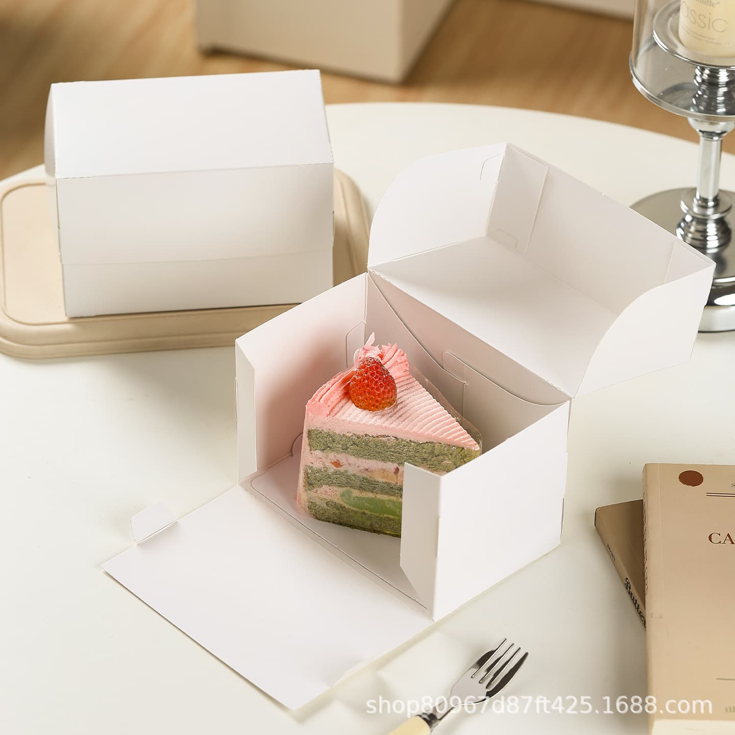Mille Crepe Mousse Triangle Cake Slice Packaging Dessert Basque 6-inch 8-inch Slice Baking Pastry Takeout Box