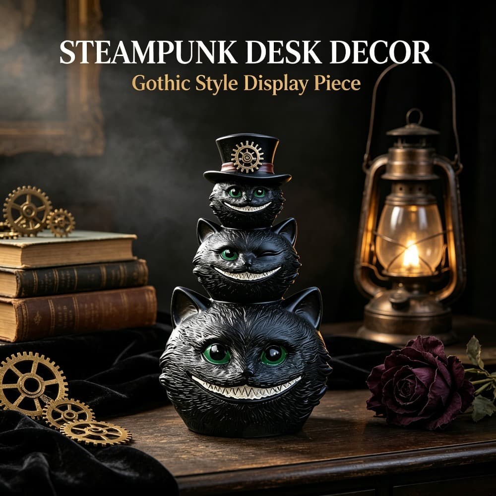 Stacked Black Cat Three-dimensional Silicone Mold Resin Aromatherapy Candle Plaster DIY Retro Ornament Casting Mold