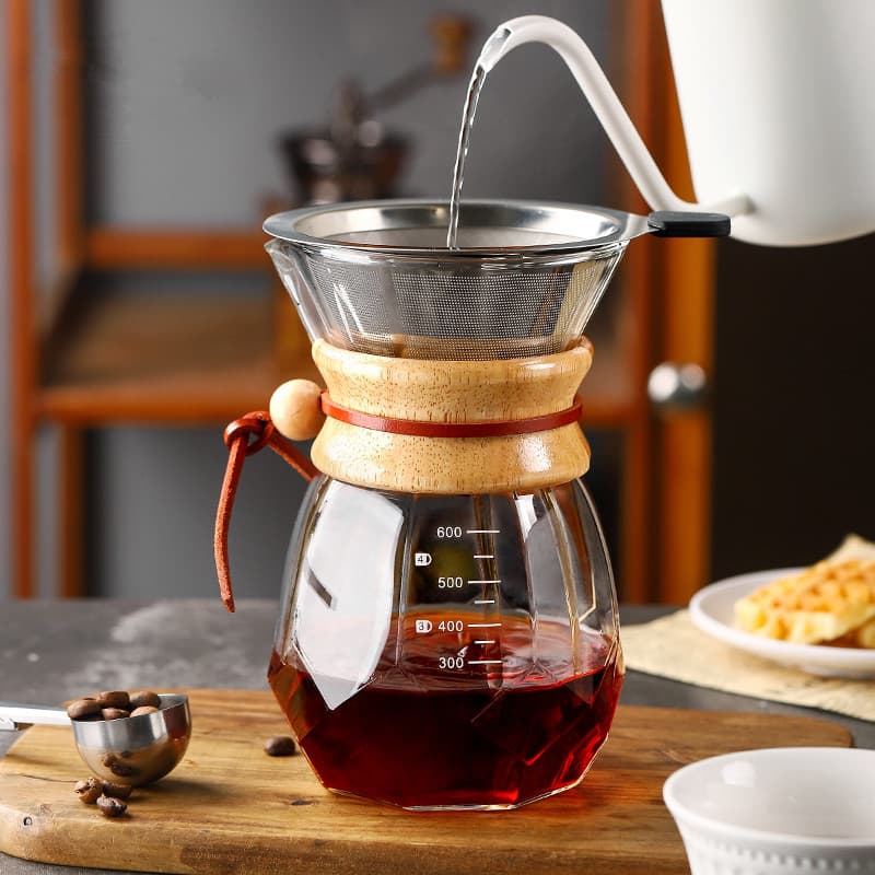 New Coffee Filter Set, Coffee Brewing Equipment, Hand-Brewed Drip Coffee Pot, Funnel, Filter Cup, Complete Set