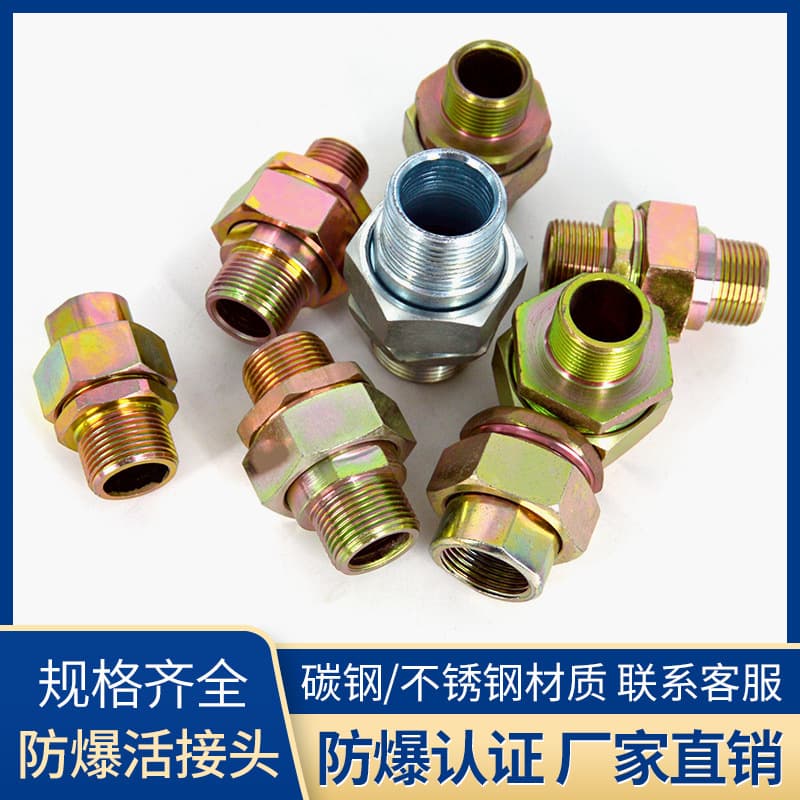 Angli explosion-proof union BHJ, carbon steel flexible joint DN15 DN20, explosion-proof flexible connector for 1/2 inch and 3/4 inch
