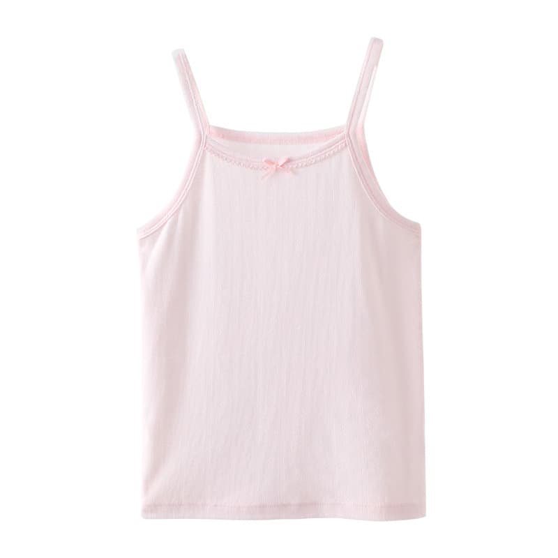 Children's Summer Thin Lyocell Girls' Vest Top Outerwear Base Layer Sleeveless Shirt for Older Kids Class A