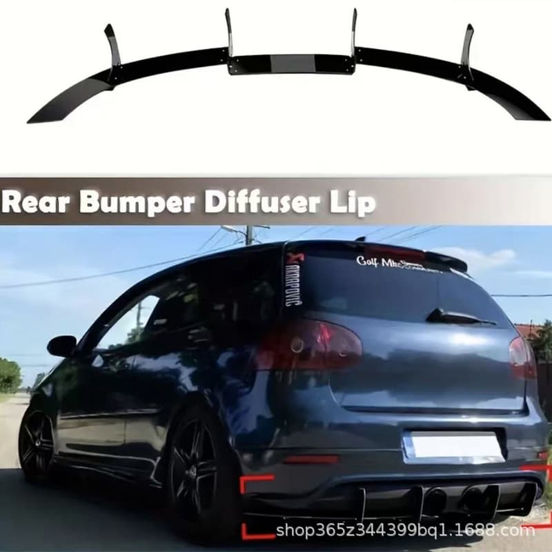 Rear Diffuser Spoiler Attachment Blade Rear Lip Spoiler Tail Wing for Golf 5 R32 Modification