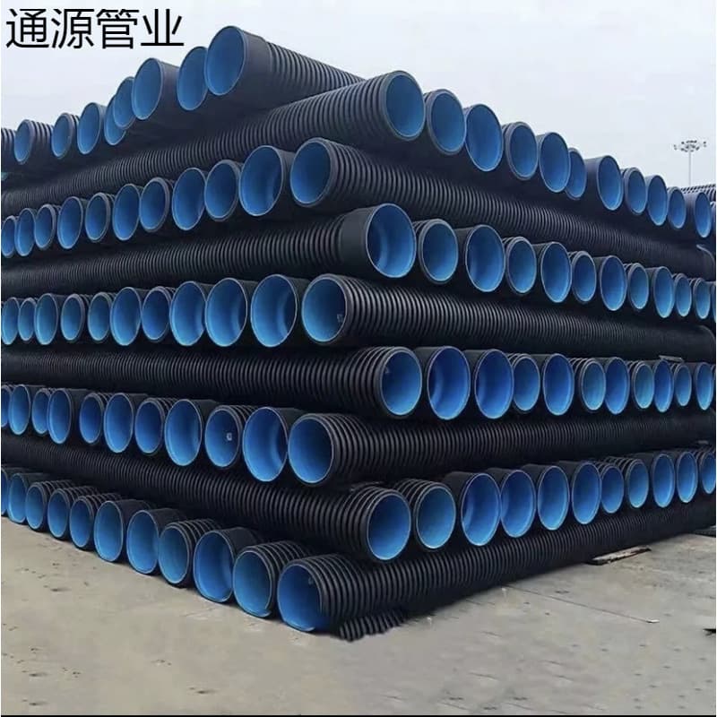 Large Diameter PE Steel Strip Corrugated Pipe 300 Reinforced Spiral PE Pipe, HDPE Double Wall Corrugated Pipe, Large Diameter Corrugated Pipe