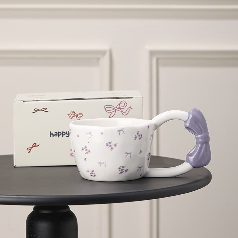 Ceramic cup, big-eared butterfly handle, good-looking milk cup, coffee cup, hot drink and cold drink, ins style, with handle