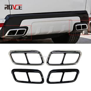 For 18-22 Land Rover Range Rover Sport Tailpipe Trim Frame Quad Exhaust Pipe Cover Exterior Modification Accessories