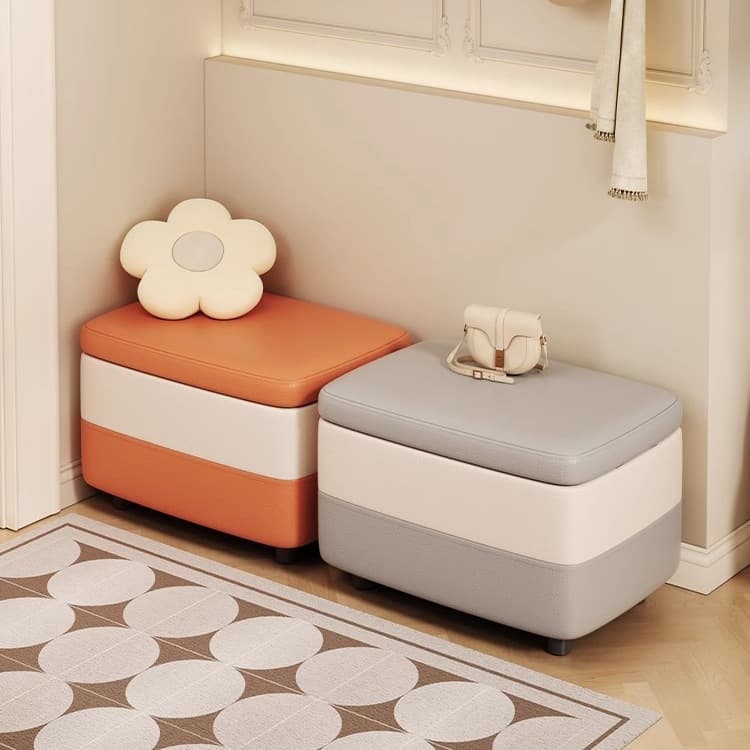 Solid Wood Stool for Home Storage, Convertible into Sofa Stool, Entryway Shoe Changing Stool, and Small Storage Bench