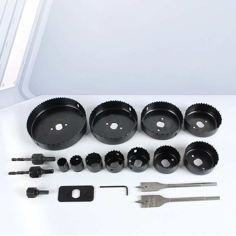 Custom 18-Piece High-Speed Steel Hole Cutter Set, Titanium-Coated Stainless Steel Reamer for Thin Metal Sheet Punching
