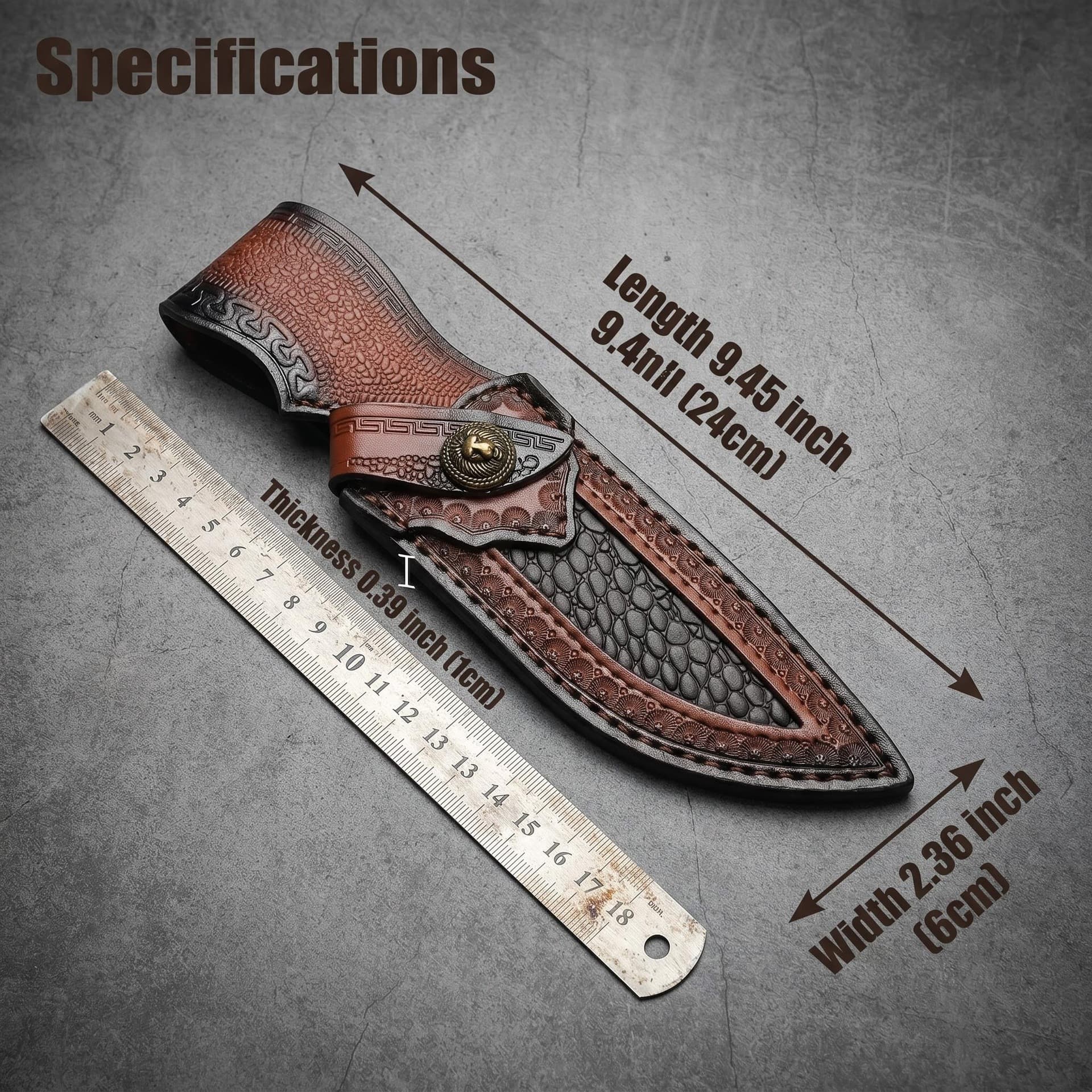 Factory direct sales thickened leather knife sheath, retro exquisite carved knife sheath, leather sheath, knife protective cover wholesale