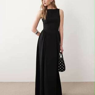 Black Dress Light Luxury Hepburn Style Bridesmaid Dress Premium Birthday Banquet Daily Commute Evening Dress Plus Size